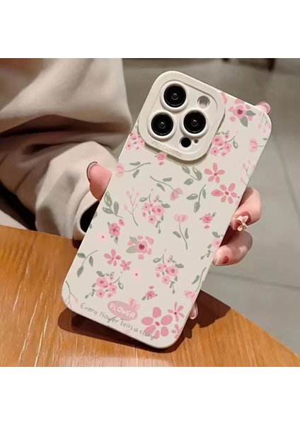 Pembe Çiçek Baskılı Apple iPhone 16 Pro Max Telefon Kılıfı modelleri