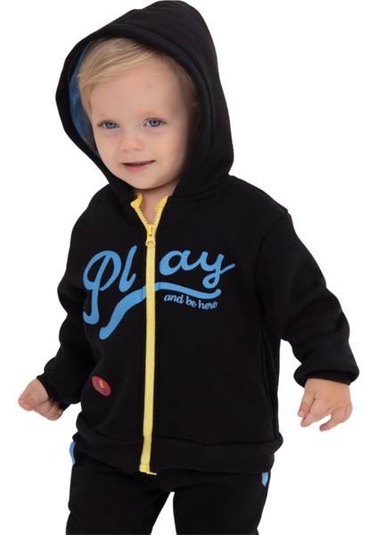 Play Baskılı Fermuarkı Kapüşonlu Erkek Takım fiyatları