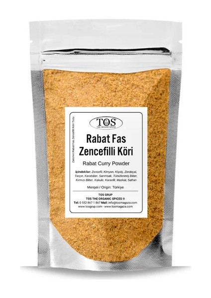 Zara'nın Rabat Fas Zencefilli Köri Tozu 500 gr