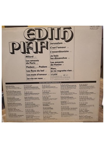 Edith Piaf – Ihre Grossen Erfolge - Plak Lp