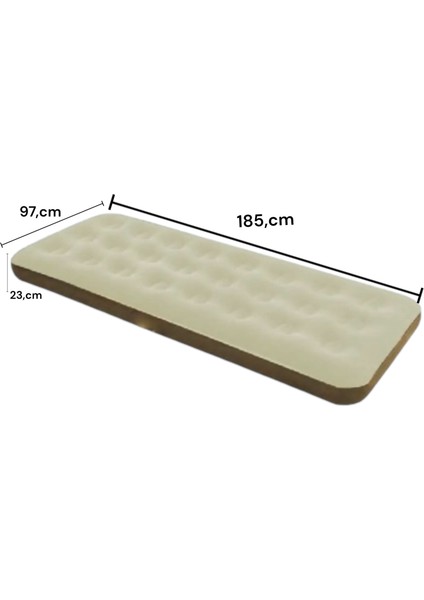 Tek Kişilik Şişme Yatak Ev Kamp Seyahat Piknik Küçük Hafif Şişme Yatak Yerden Yükseklik 23CM