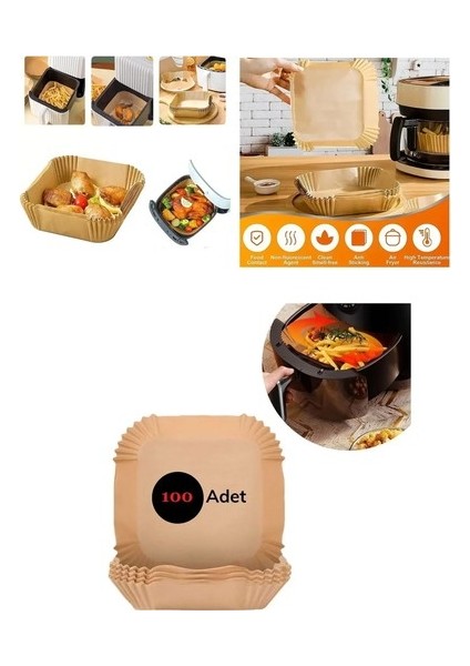 Airfreyer Fritöz Kağıdı Kare Xl / Xxl 100'lü
