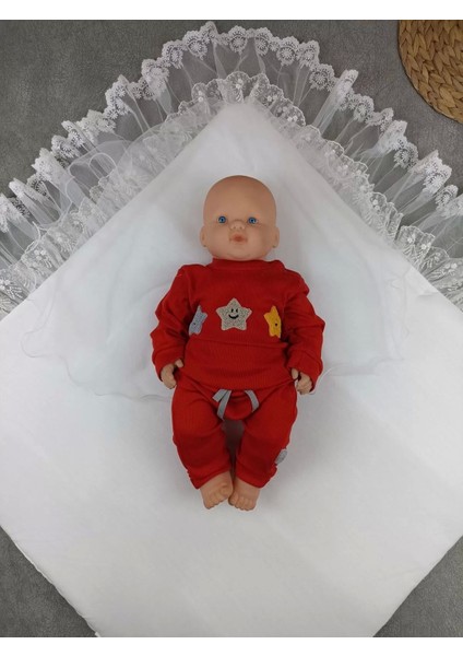 Yenidoğan Bambu Taç Nakışlı De Kundak Bebek Battaniyesi