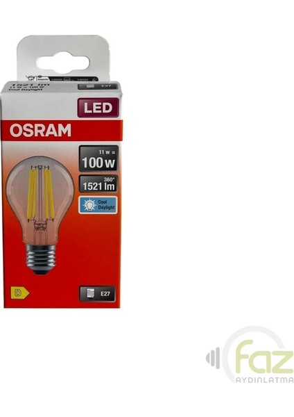 Rustik LED Ampul Value Cla Edison 11W E27 6500K Osram