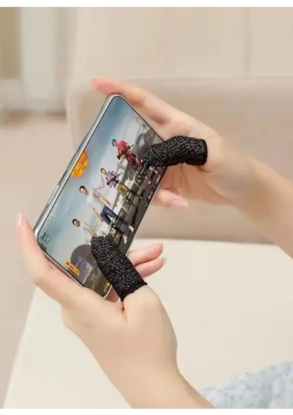 Siyah Fiber Pubg Oyun Parmak Eldiveni (2 Adet Parmaklık)