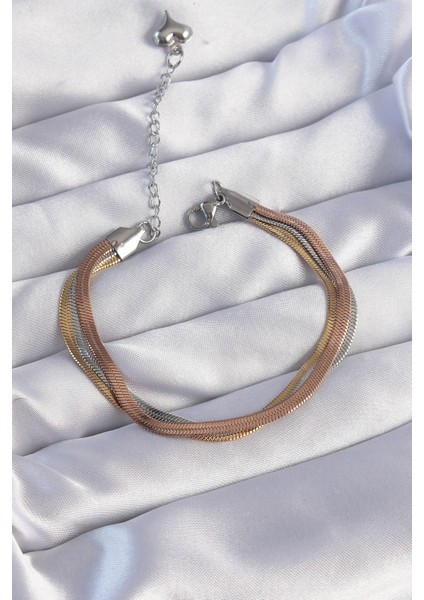 316L Çelik Renkli İtalyan Zincir Model Çoklu Bileklik