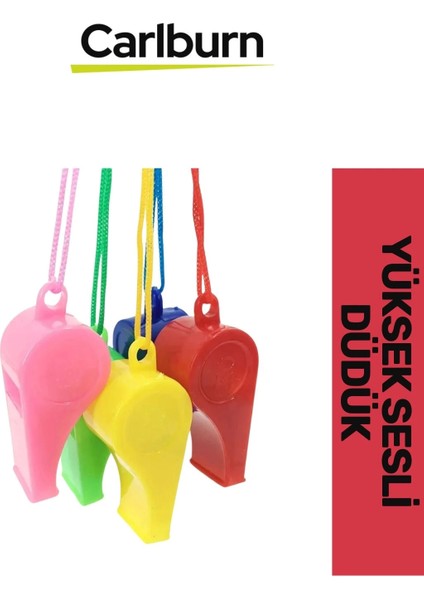 Premium Ultra Yüksek Sesli Çok Renkli Av Kamp Hakem Öğretmen Deprem Çağrı Acil Durum Düdüğü 3 Adet fırsatları