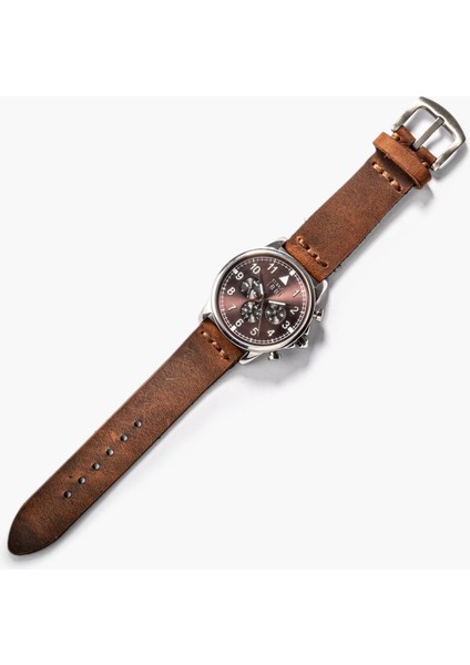 Tek Katlı Deri Saat Kayışı - Kahve