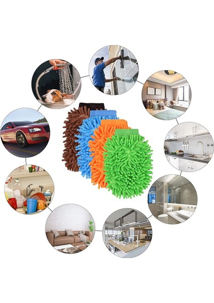 Mikrofiber Araç Yıkama Eldiveni Püsküllü - Makarna Şönil Eldiven Oto Detailing fiyatları