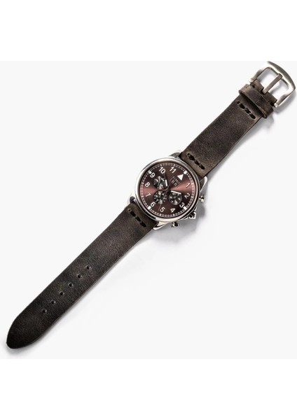 Tek Katlı Deri Saat Kayışı - Antrasit