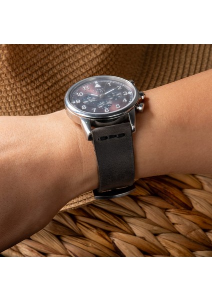 Tek Katlı Deri Saat Kayışı - Antrasit fiyatları