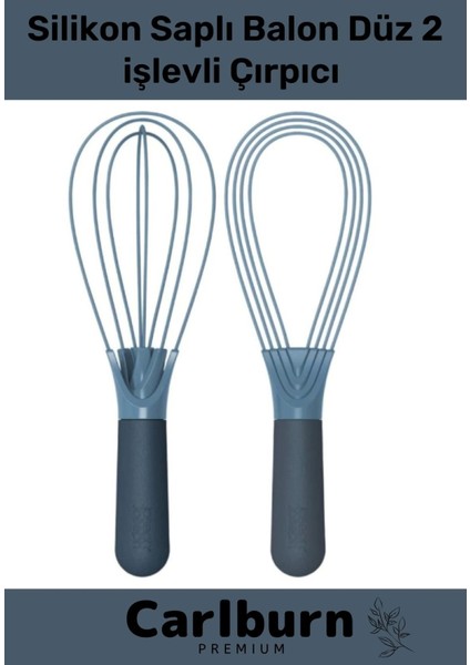 Özel Üretim Kolay Temizlene Yapışmaz Yıkanabilen Mutfak Silikon Saplı Balon Düz 2 Işlevli Çırpıcı