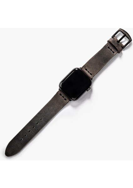 Tek Katlı Deri Apple Watch Kayışı - Antrasit