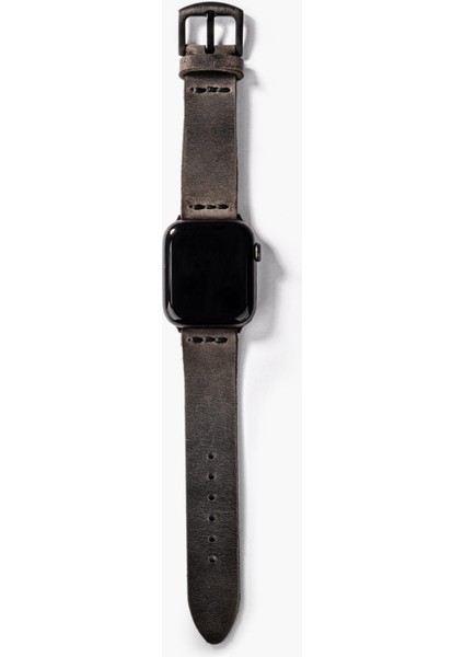 Tek Katlı Deri Apple Watch Kayışı - Antrasit