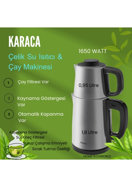 Inox Çelik Su Isıtıcı & Çay Makinesi