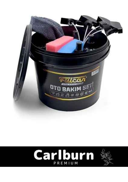 Premium 12 Parça Jant Lastik Cila Motor Iç Diş Yüzey Temizliği Bakımı Kovalı Full Oto Bakım Seti