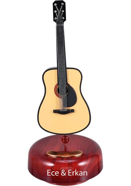 Müzik Kutusu Gitar Kurmalı Müzik Kutusu Dekoratik Müzik Kutusu