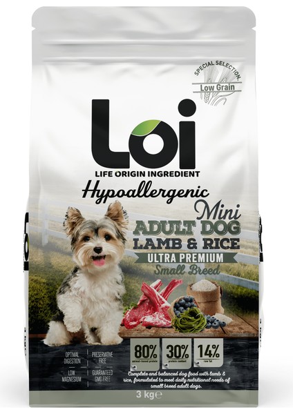 Yetişkin Mini Irk Kuzu Etli Köpek Maması 3 kg