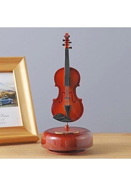 Kişiye Özel Keman Tasarımlı Kurmalı Müzik Kutusu