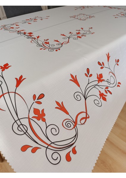 Lale Desenli Masa Örtüsü | Dertsiz Leke Tutmaz Kumaş | Dijital Baskı | 150 x 210 cm