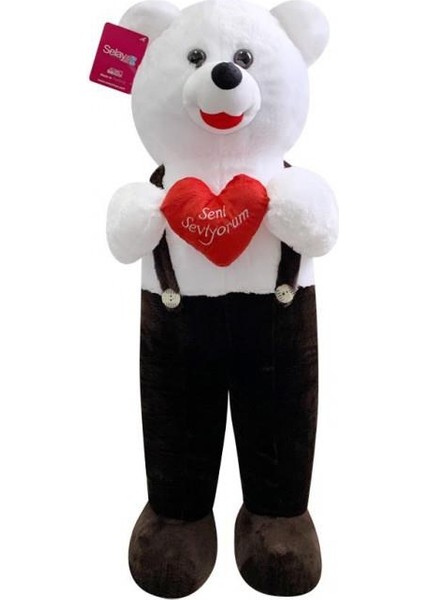 Kalpli Tulumlu Ayı 50 cm Kahverengi Peluş Ayı Sevgiliye Hediye