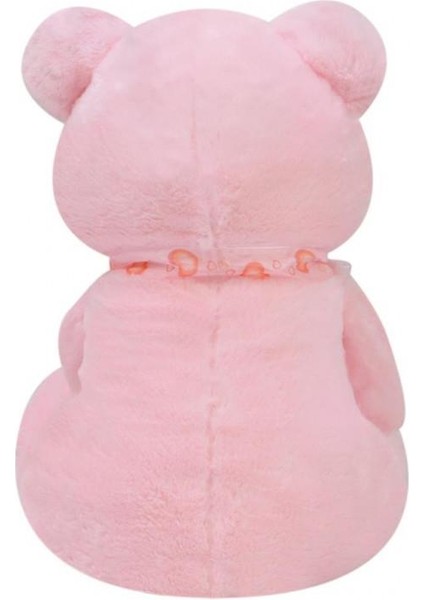 Tıkıl Ayı 57 cm Pembe Kalpli Peluş Ayı Sevgiliye Hediye