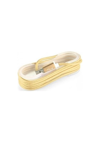 Android Örgü Şeklinde Renkli Çelik Şarj Data Kablosu - Gold