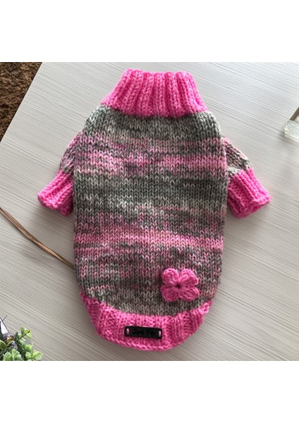 Kedi Köpek İçin Pembe Kırçıllı Kazak