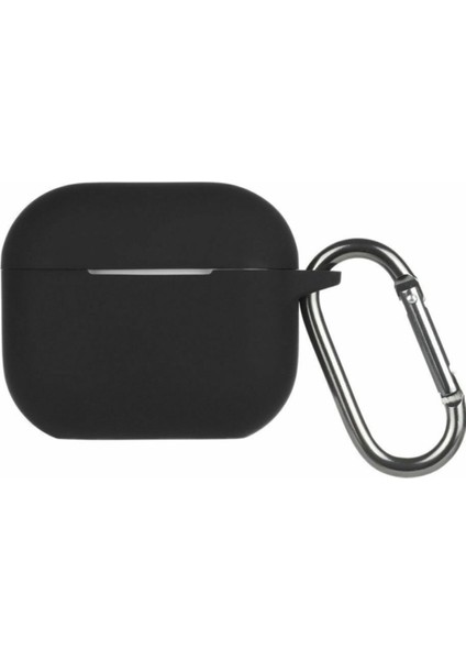 Airpods 3 (3.nesil) Silikon Kılıf Yumuşak Düz Renk Kılıf Üçüncü Nesil - Siyah