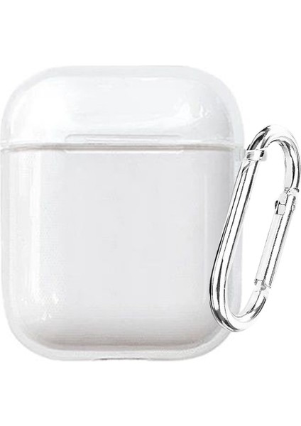 Airpods (1.nesil) Silikon Kılıf Yumuşak Düz Renk Kılıf Birinci Nesil - Şeffaf