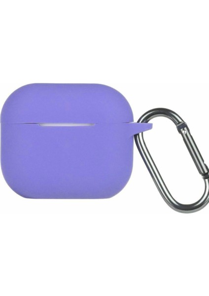 Airpods 3 (3.nesil) Silikon Kılıf Yumuşak Düz Renk Kılıf Üçüncü Nesil - Mor