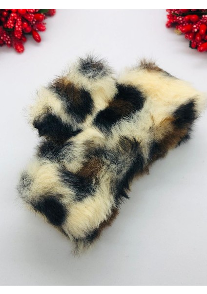 Leopar Tüylü Dikdörtgen Peluş Mandal Toka Kıskaçlı Saç Tokası fiyatları
