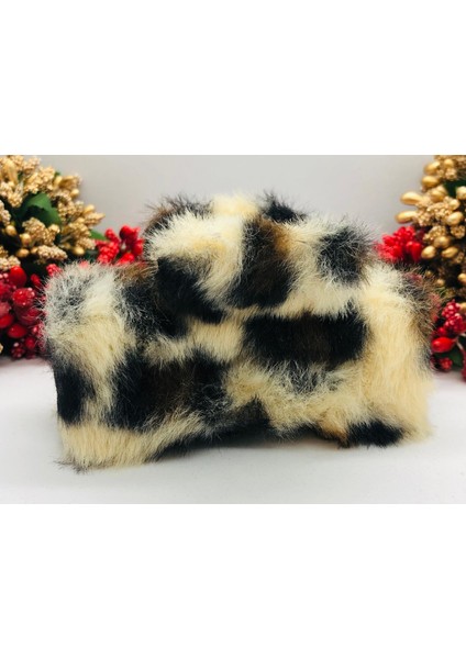 Leopar Tüylü Dikdörtgen Peluş Mandal Toka Kıskaçlı Saç Tokası modelleri