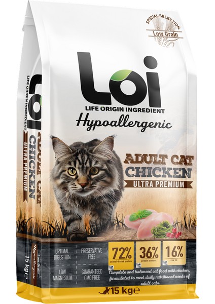 Yetişkin Tavuklu Kedi Maması 15 kg