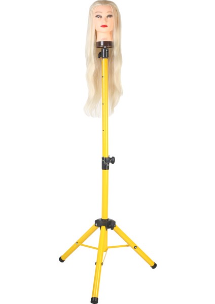 Kuaför Eğitim Mankeni Için Metal Tripod / Sari + Taşıma Çantası