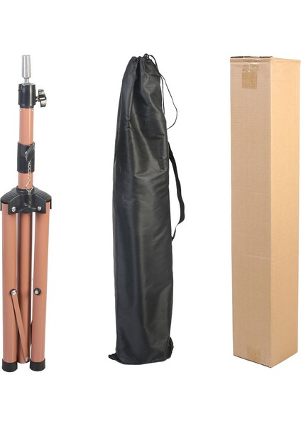 Kuaför Eğitim Mankeni Için Metal Tripod / Sütlü Kahve + Taşıma Çantası