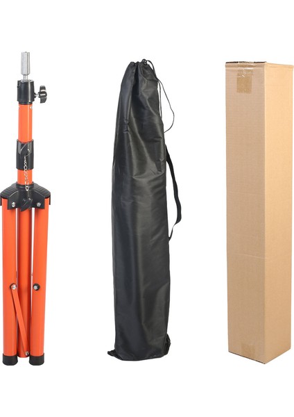 Kuaför Eğitim Mankeni Için Metal Tripod / Turuncu + Taşıma Çantası