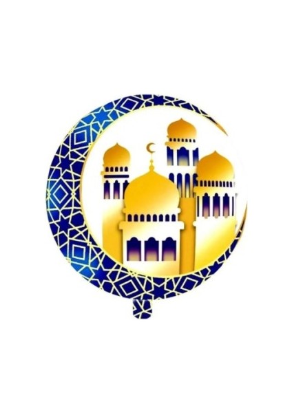 Ramazan Kubbeli Hilal Motifli Folyo Balon