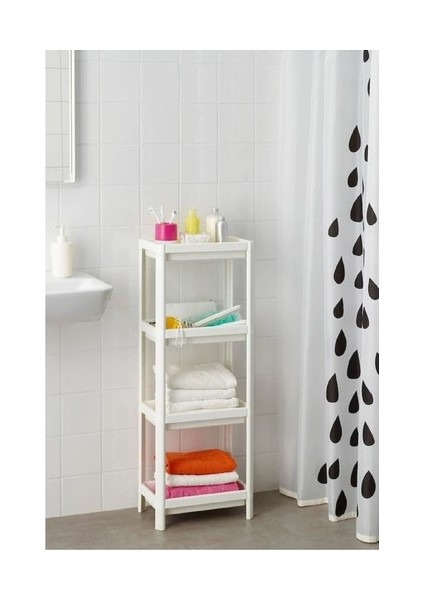 Shelf 3 Katlı Raf Ünitesi - Mutfak - Banyo Depolama Rafı