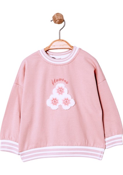 Flowers Nakışlı Kız Sweatshırt