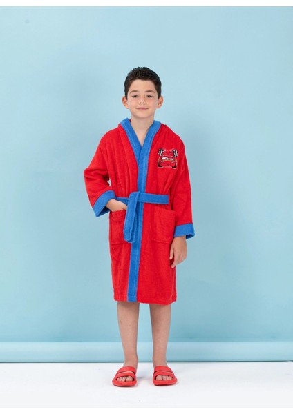 Cars Go Nakışlı Disney Lisanslı Kapüşonlu Çocuk Bornozu 7-8 Yaş fırsatları