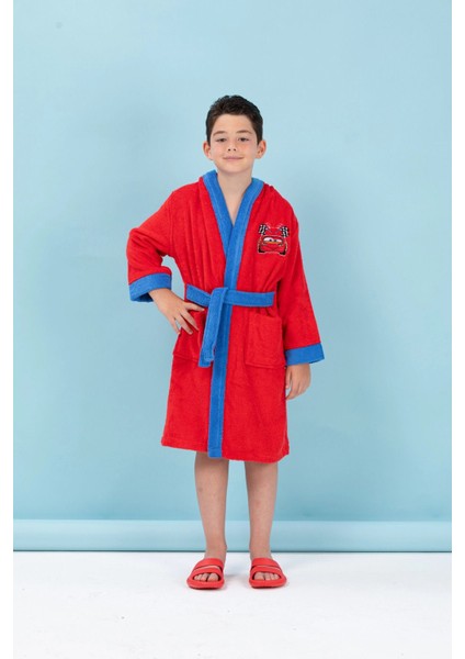 Cars Go Nakışlı Disney Lisanslı Kapüşonlu Çocuk Bornozu 7-8 Yaş indirimleri