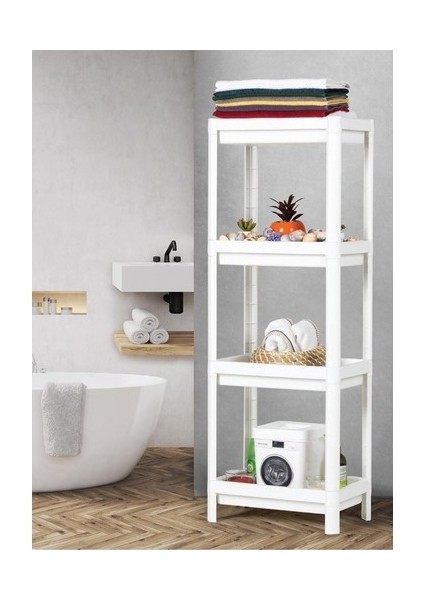 Shelf 3 Katlı Raf Ünitesi - Mutfak - Banyo Depolama Rafı