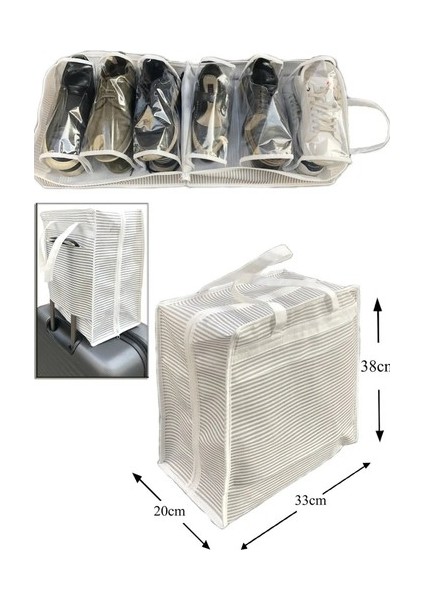 Ayakkabı Saklama ve Taşıma Çantası (Çizgili Model) Shoe Tote fiyatları
