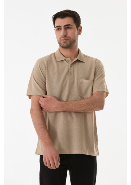 Desenli Düğmeli Polo Yaka Tişört