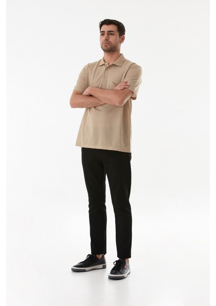 Desenli Düğmeli Polo Yaka Tişört