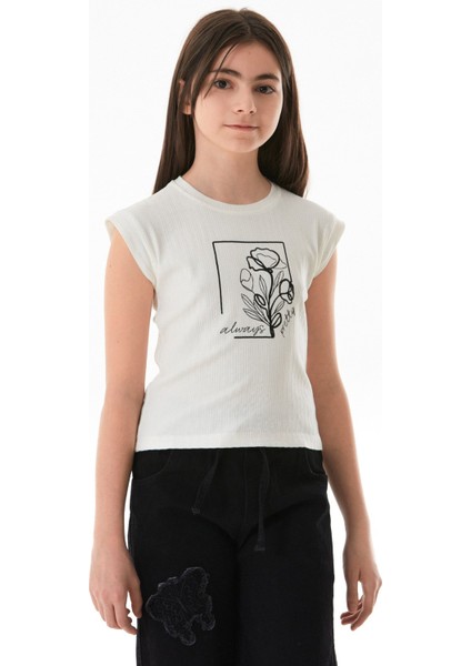 Always Pretty Yazı Baskılı Kız Çocuk Tişört