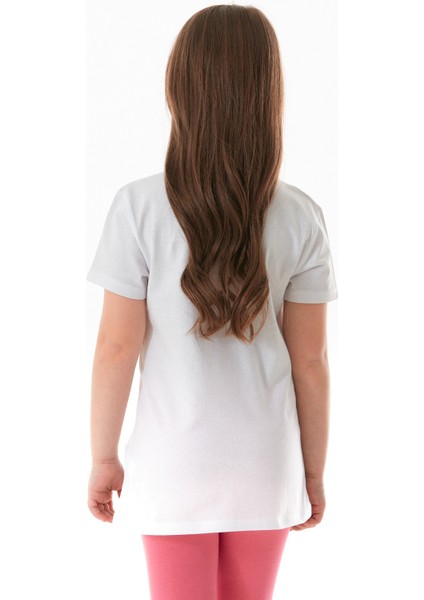 %100 Pamuk Boston Yazı Baskılı Kız Çocuk Tişört fırsatları