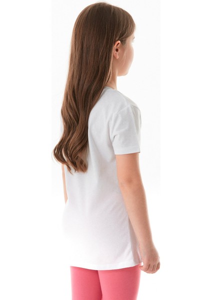 %100 Pamuk Boston Yazı Baskılı Kız Çocuk Tişört indirimleri