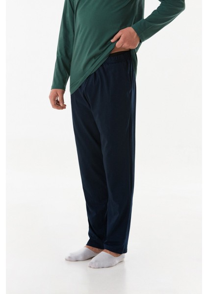 Yarım Düğmeli Bisiklet Yaka Pijama Takımı